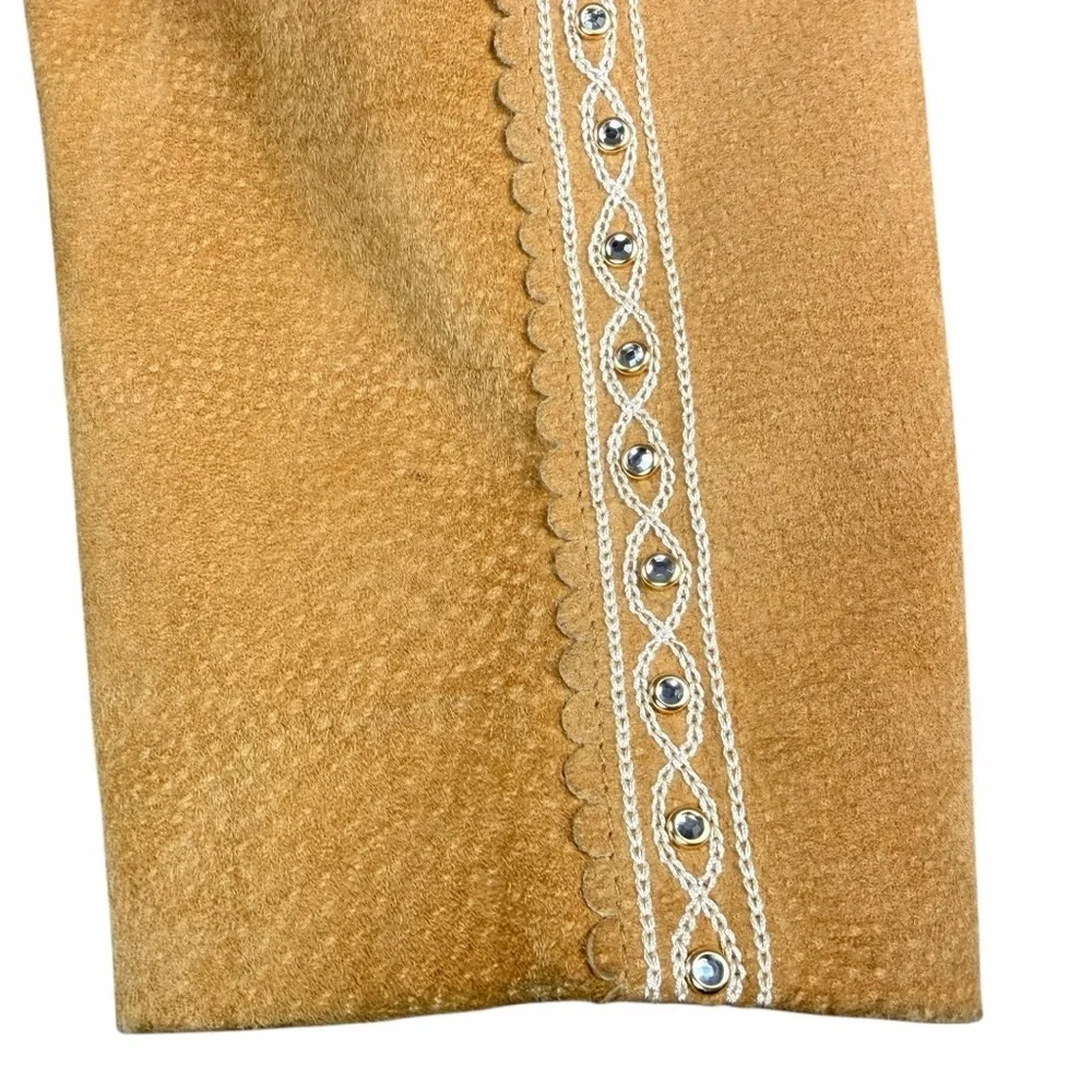 Cripple Creek Western Leather  Embroidered & Jeweled Tan Jacket Women’s Size XL - Picture 7 of 12